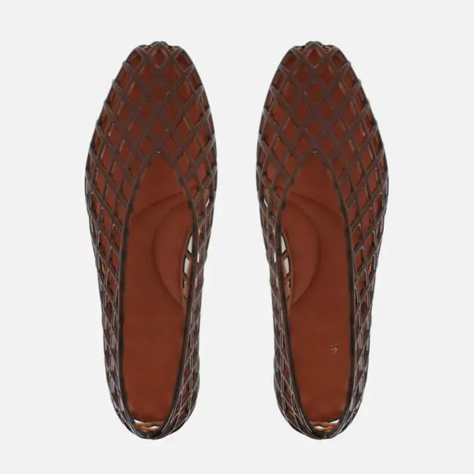 Women's Woven Jelly Ballet Flats | Breathable Summer Shoes