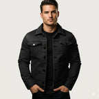 Lorenzo Marchetti | Black Denim Jacket For Men