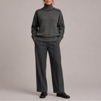 Women’s Turtleneck Sweater – Contrast Trim Knit Jumper
