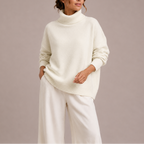 Women’s Oversized Turtleneck Sweater – Relaxed Knit Jumper