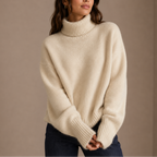 Women’s Oversized Turtleneck Sweater – Soft Relaxed Knit Jumper