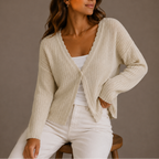 Women’s Knit Cardigan – V-Neck Lightweight Button-Up Style