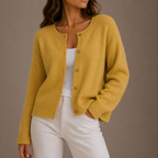 Women’s Knit Cardigan – Soft Button-Up Long Sleeve Round Neck Sweater