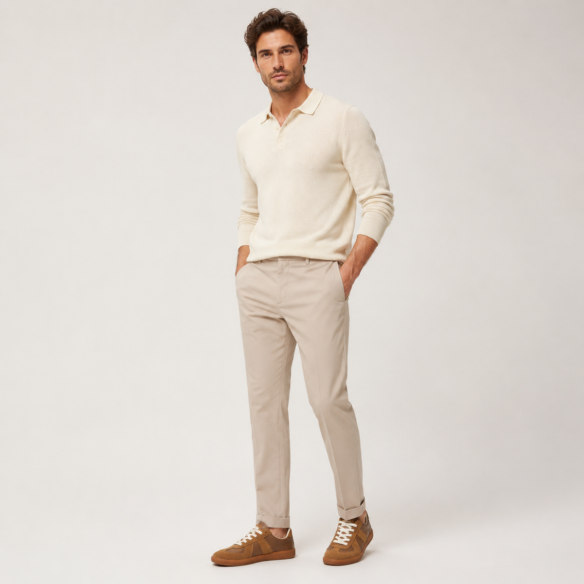 Low-Top Sneakers with Color Block and Round Toe