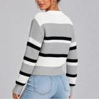 Women’s Striped Crew Neck Knitted Sweater