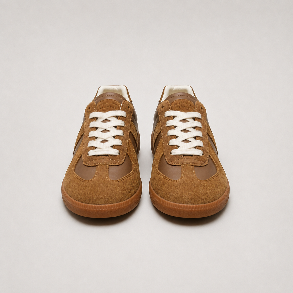 Low-Top Sneakers with Color Block and Round Toe