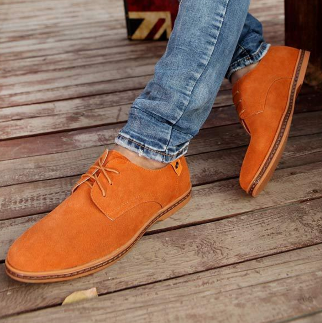 Men's Suede Derby Shoes with Lace-Up