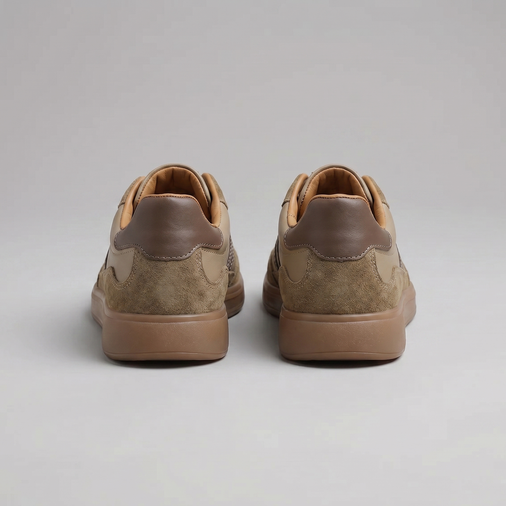 Round Toe Low-Top Sneakers with Contrast Stripes