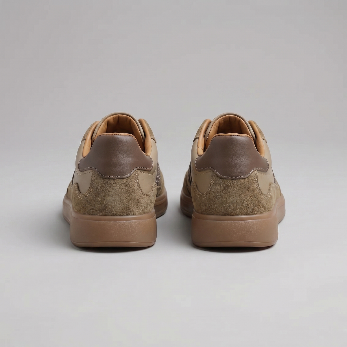 Round Toe Low-Top Sneakers with Contrast Stripes