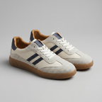 Round Toe Low-Top Sneakers with Contrast Stripes