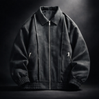 Men's Oversized Suede Bomber Jacket