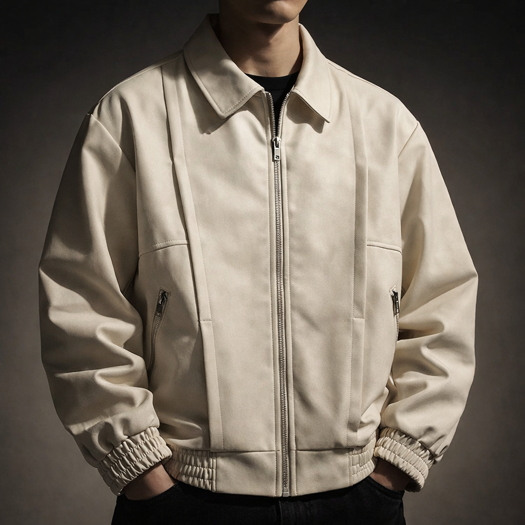Men's Oversized Suede Bomber Jacket