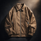 Men's Oversized Suede Bomber Jacket