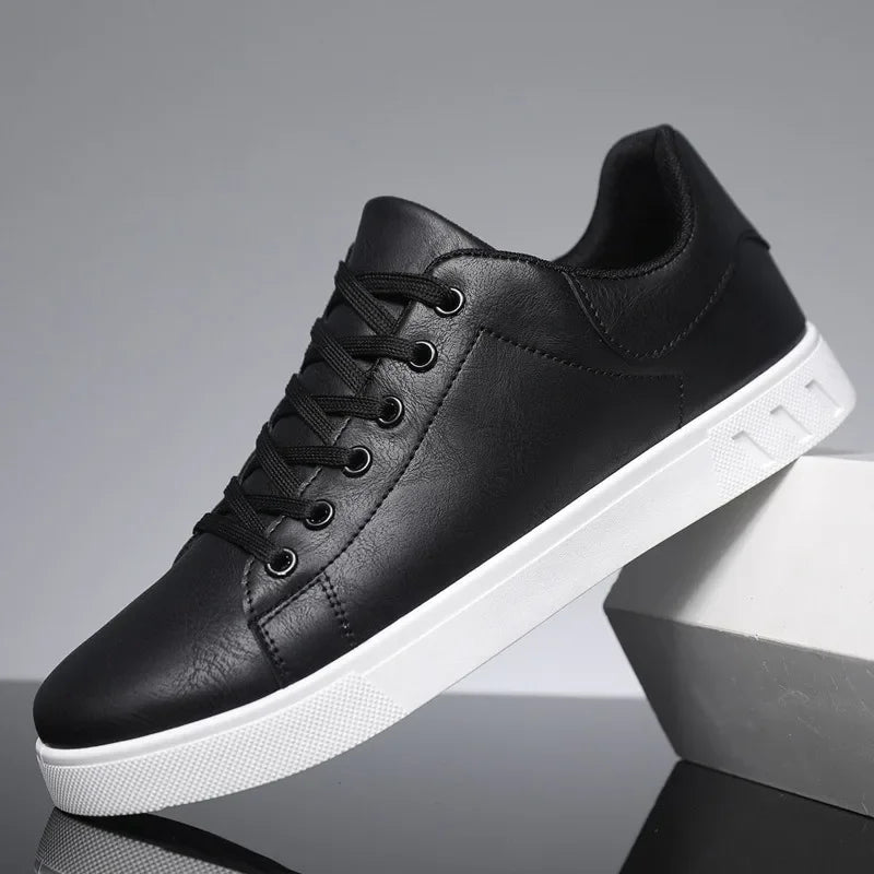 Low-Top Lace-Up Sneakers with Cupsole and Round Toe