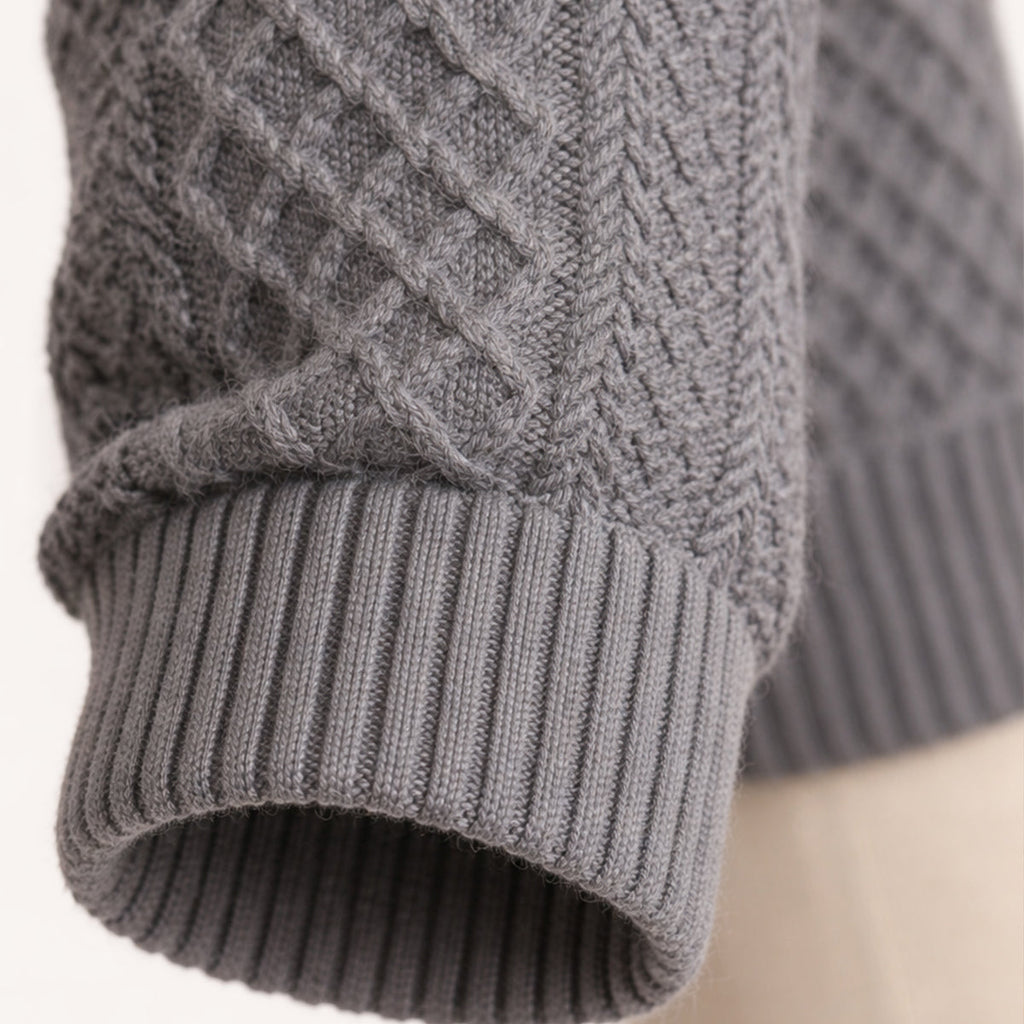 Cable-Knit Button-Front Signature Cardigan