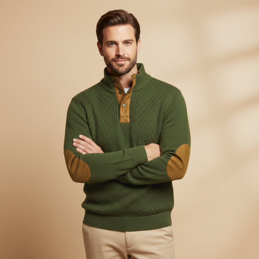 Cable-Knit Button-Front Signature Cardigan