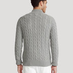 Cable-Knit Zip-Up Enduring Cardigan