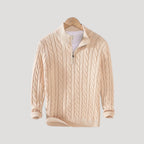 Cable-Knit Zip-Up Enduring Cardigan