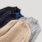 Cable-Knit Zip-Up Enduring Cardigan
