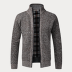 Zip-Up Sculpted Draped Cardigan