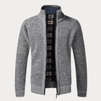 Zip-Up Sculpted Draped Cardigan
