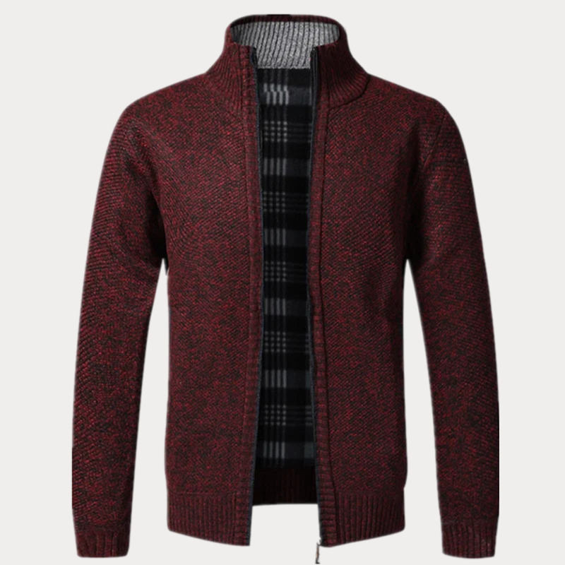 Zip-Up Sculpted Draped Cardigan