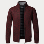 Zip-Up Sculpted Draped Cardigan