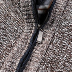 Zip-Up Sculpted Draped Cardigan