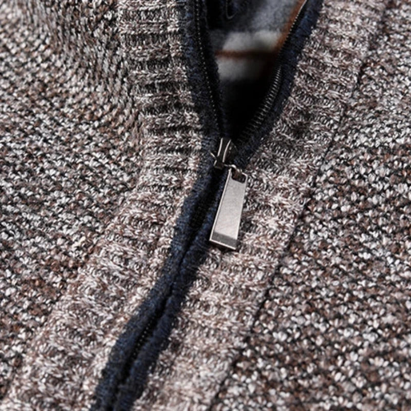 Zip-Up Sculpted Draped Cardigan