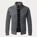 Zip-Up Sculpted Draped Cardigan