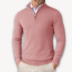 Mock-Neck Ribbed Poised Sweater