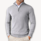 Mock-Neck Ribbed Poised Sweater