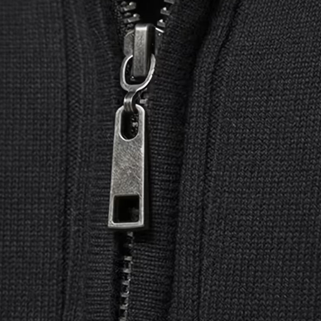 Zip-Up Poised Chic Cardigan