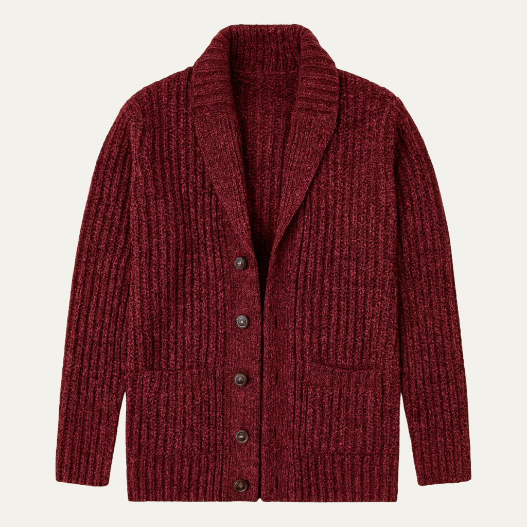 Cable-Knit Ribbed Structured Cardigan