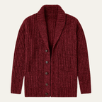 Cable-Knit Ribbed Structured Cardigan