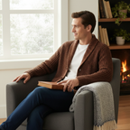 Cable-Knit Ribbed Structured Cardigan