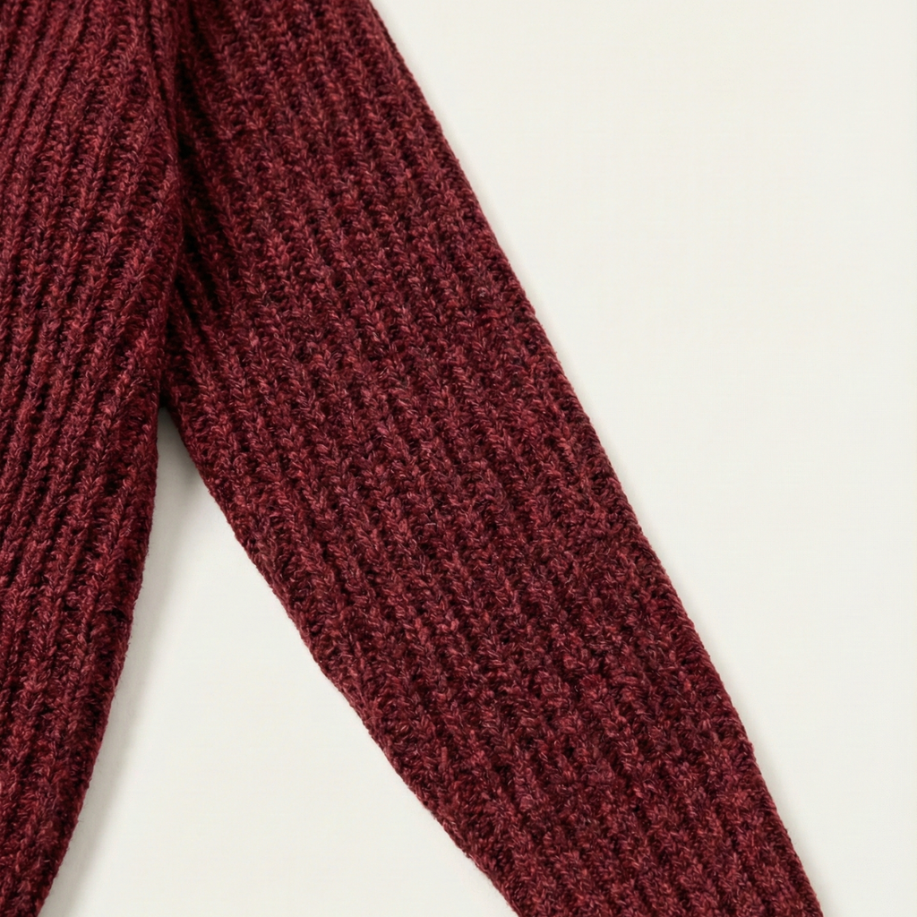 Cable-Knit Ribbed Structured Cardigan