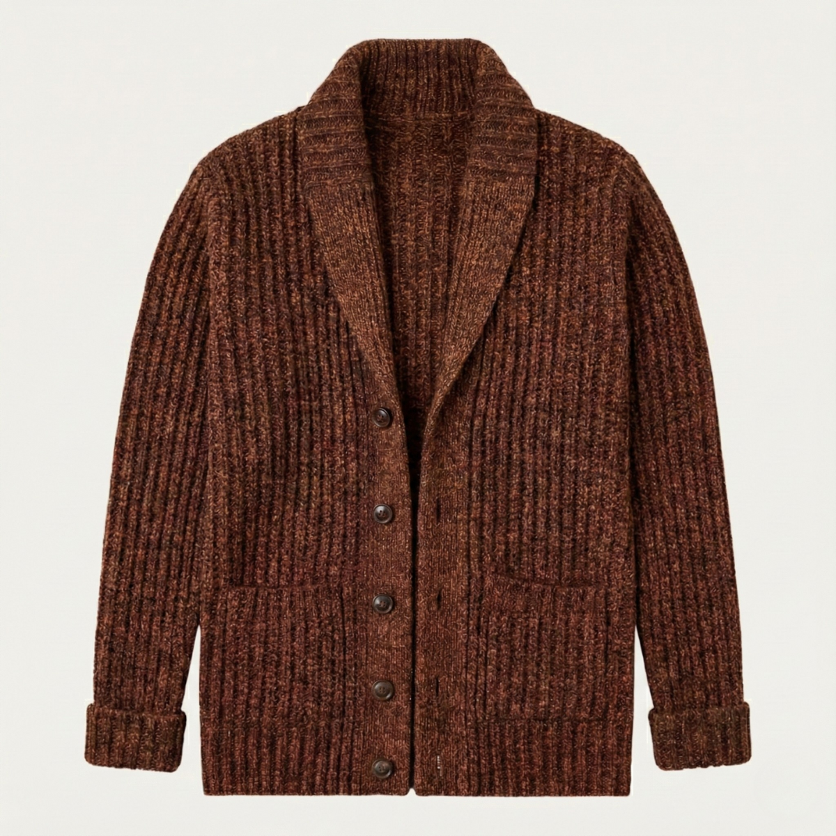 Cable-Knit Ribbed Structured Cardigan