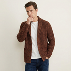 Cable-Knit Ribbed Structured Cardigan