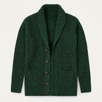 Cable-Knit Ribbed Structured Cardigan
