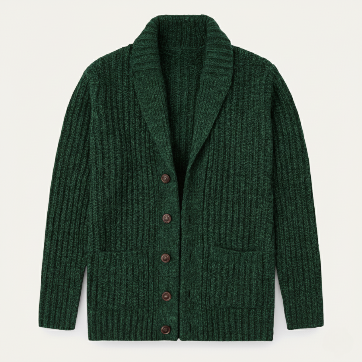 Cable-Knit Ribbed Structured Cardigan