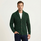 Cable-Knit Ribbed Structured Cardigan