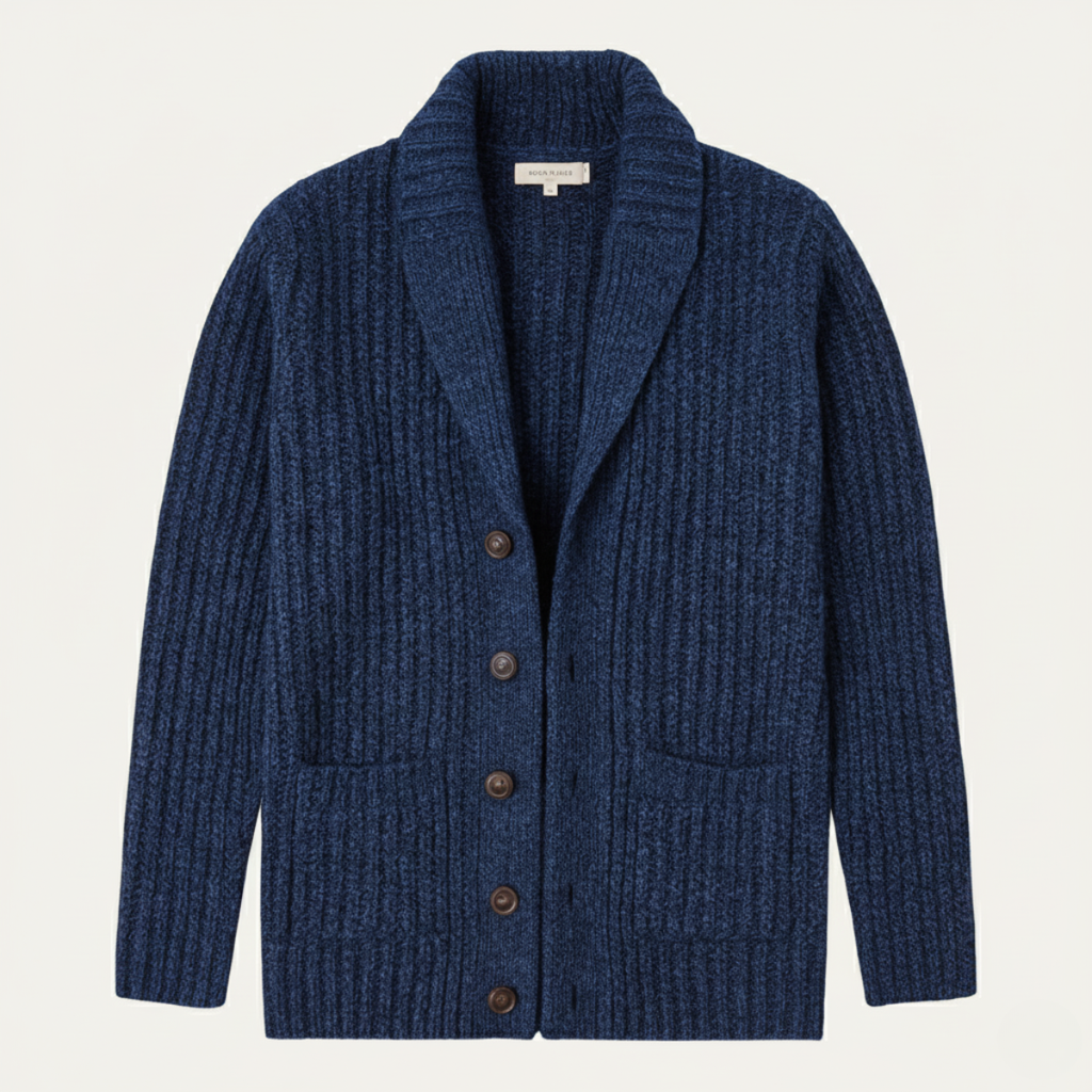 Cable-Knit Ribbed Structured Cardigan