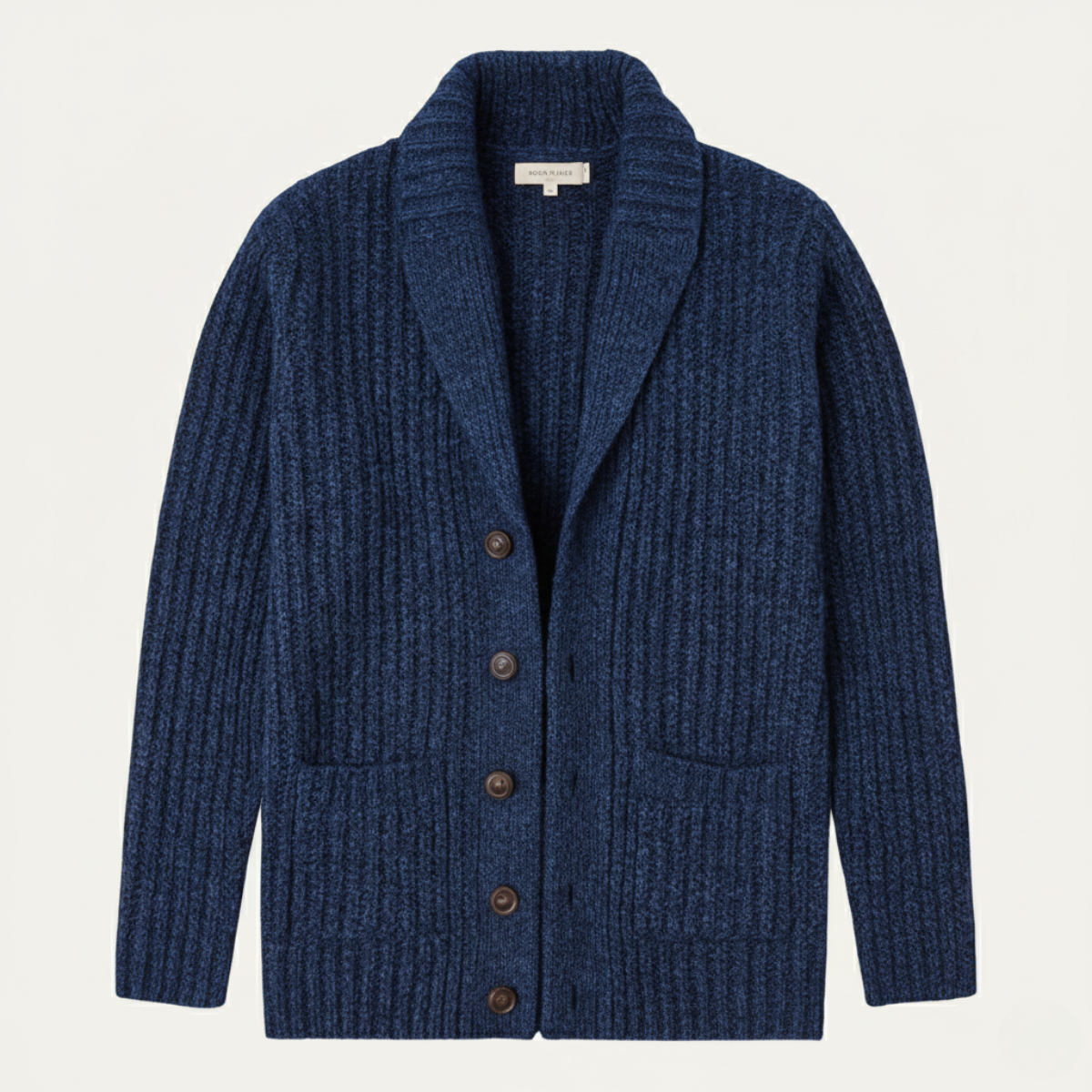 Cable-Knit Ribbed Structured Cardigan
