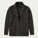 Cable-Knit Ribbed Structured Cardigan