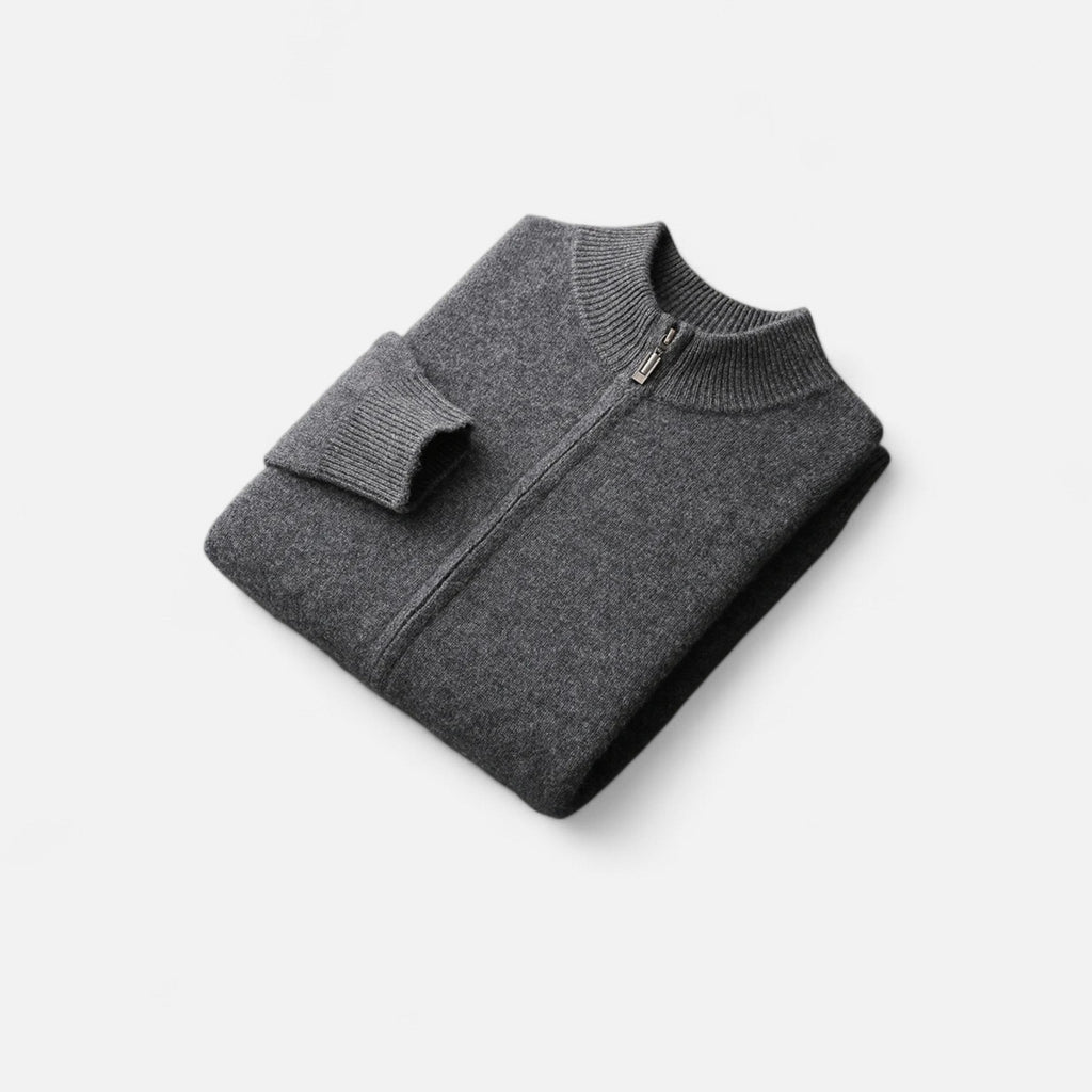 Refined Zip-Up Poised Cardigan