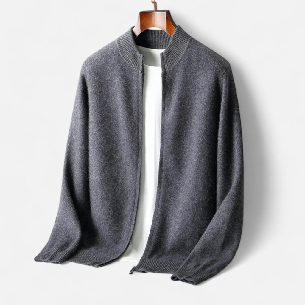 Refined Zip-Up Poised Cardigan