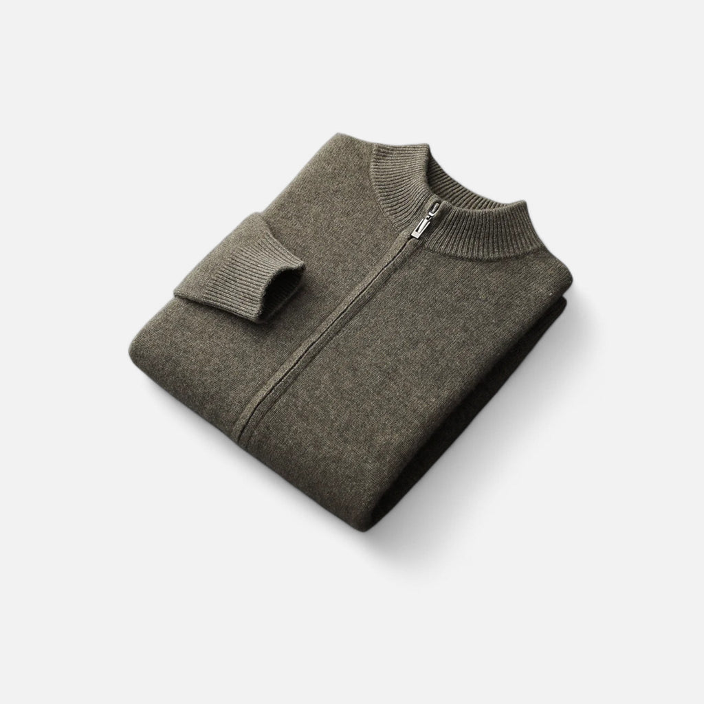 Refined Zip-Up Poised Cardigan