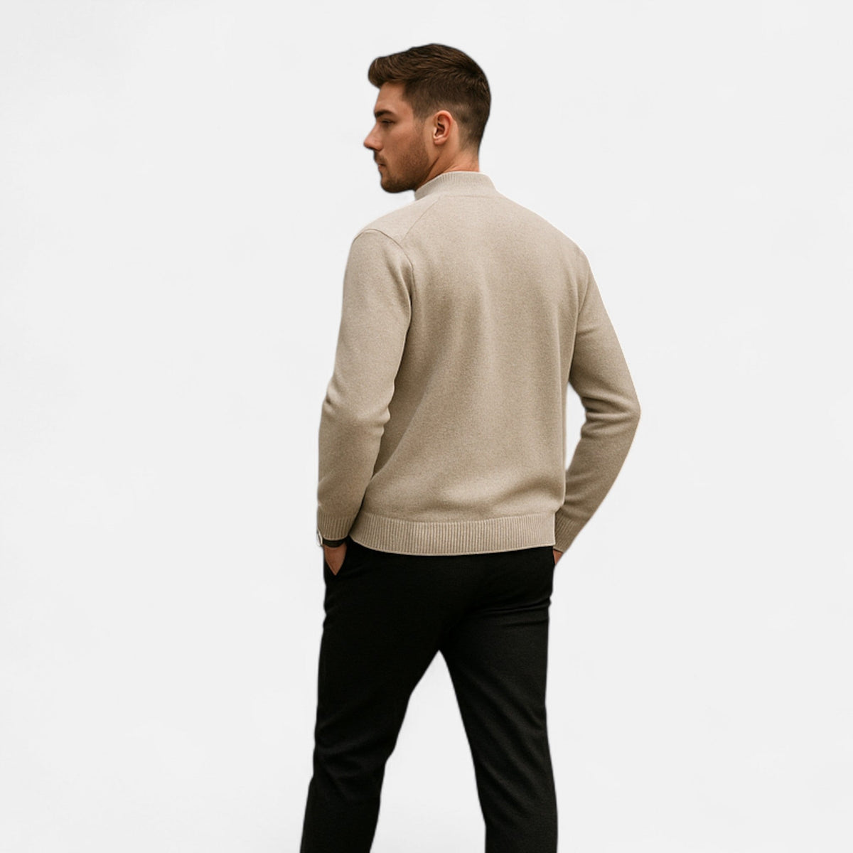 Refined Zip-Up Poised Cardigan