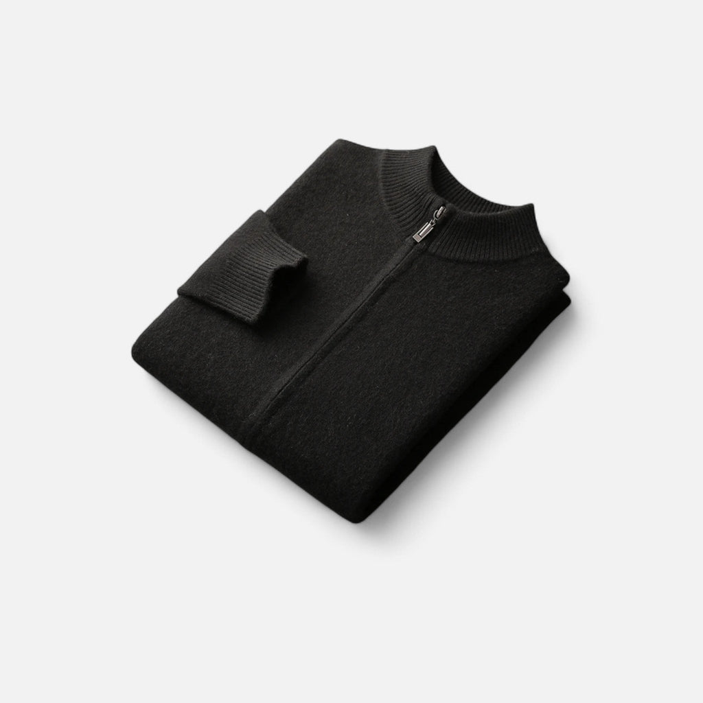 Refined Zip-Up Poised Cardigan